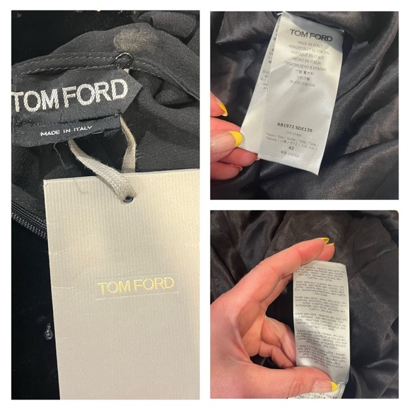 TOM FORD vintage black copper sequin ombré beaded mesh midi dress IT42 US6 NWT - Picture 12 of 15